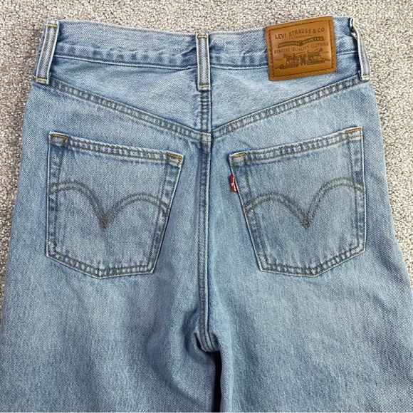 Levi’s Ribcage Wide Leg Jeans 25 High Rise Light Wash Denim - Picture 4 of 12
